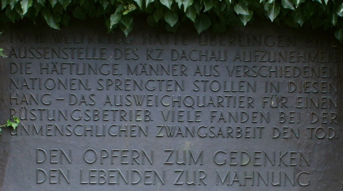 Gedenktafel am Goldbacher Stollen in Überlingen