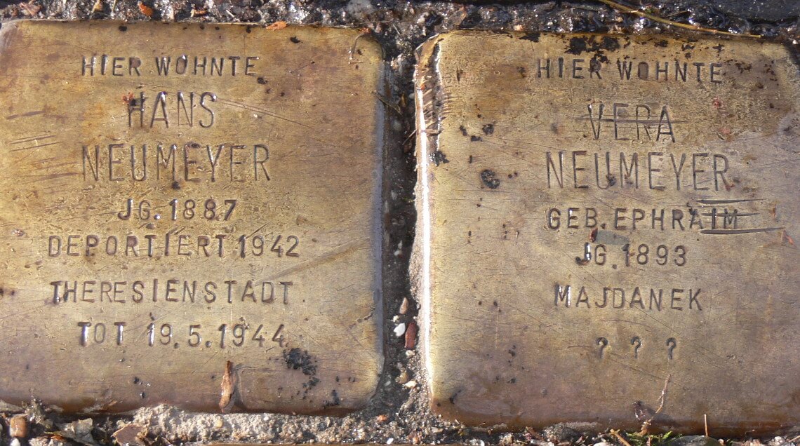 Stolpersteine für Vera und Hans Neumeyer