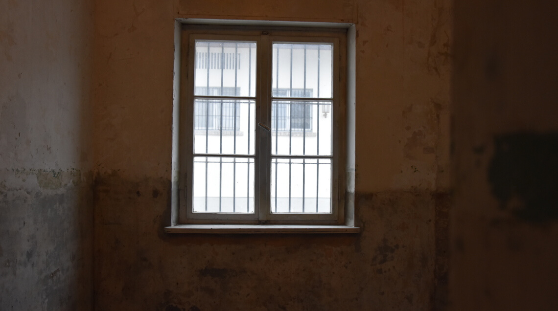 Blick in die ehemalige Zelle von Georg Elser im Lagergefängnis