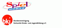 Logo der Spielmobile e.V. und Logo der Bundesvereinigung Kulturelle Kinder- und Jugendbildung e.V.