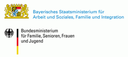 Logo des Bayerischen Staatsministerium für Arbeit und Soziales, Familie und Integration sowie Logo des Bundesministerium für Familie, Senioren, Frauen und Jugend.