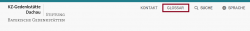 Screenshot Kopfzeile. Markiertes Glossar.