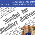 Flyer Lehrerfortbildung "Geschichtskultur im Unterricht – Erinnerung an NS-Verfolgte"