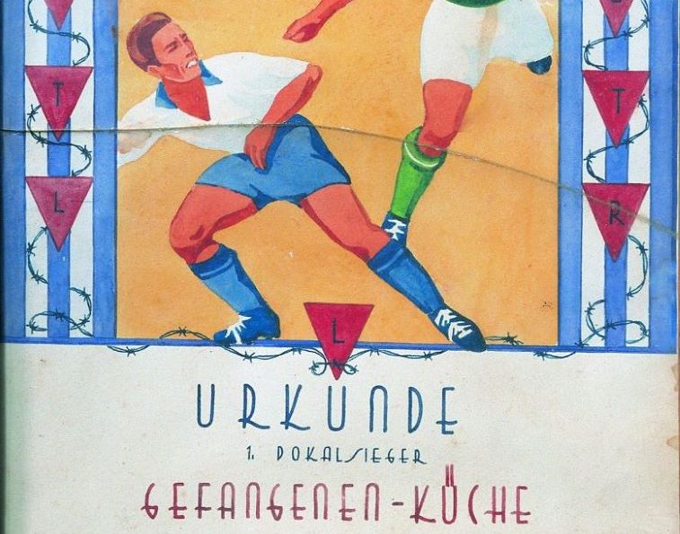 Urkunde für ein Fußballturnier im KZ Dachau (Archiv der KZ-Gedenkstätte Dachau). (Zuschnitt)