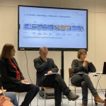 Die Leitungsrunde stellt die Neugestaltung der Baracke Ost vor (v.l. Dr. Gabriele Hammermann, Dr. Christoph Thonfeld und Dr. Kerstin Schwenke).