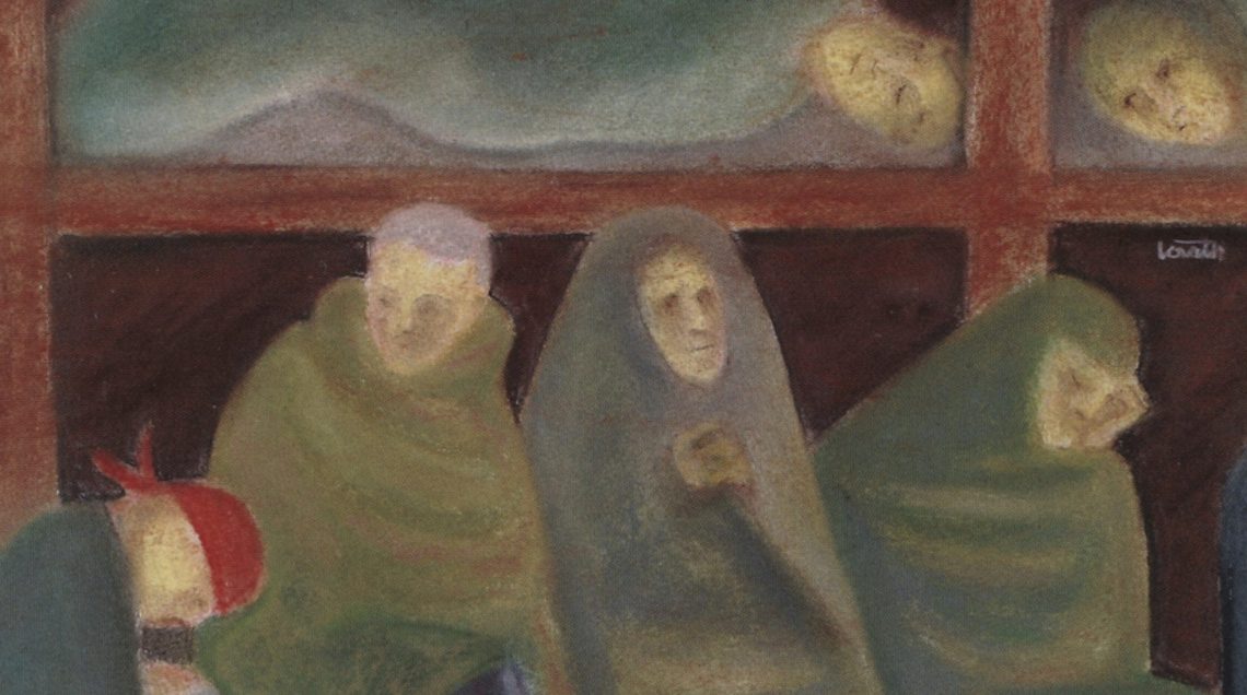 Die Zeichnung „Frauenbaracke I“ aus dem Jahr 1987 von Egon Lövith.Die Zeichnung „Frauenbaracke I“ aus dem Jahr 1987 von Egon Lövith.