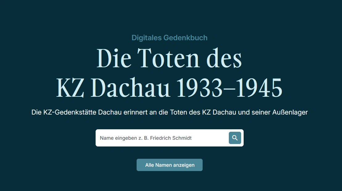 Zur Pressemeldung über das Digitale Gedenkbuch "Die Toten des KZ-Dachau 1933-1945".